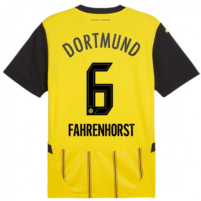 Danxen Herren Luke Fahrenhorst #6 Gelb Schwarz Heimtrikot Trikot 2024/25 T-Shirt