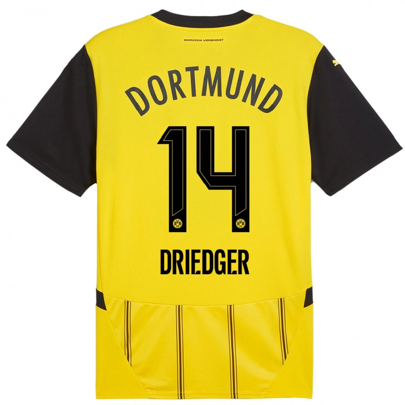 Danxen Herren Julian Driedger #14 Gelb Schwarz Heimtrikot Trikot 2024/25 T-Shirt