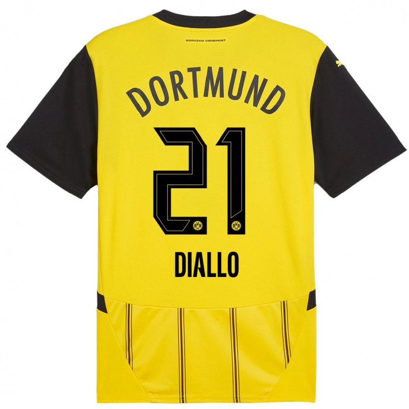 Danxen Herren Ousmane Diallo #21 Gelb Schwarz Heimtrikot Trikot 2024/25 T-Shirt