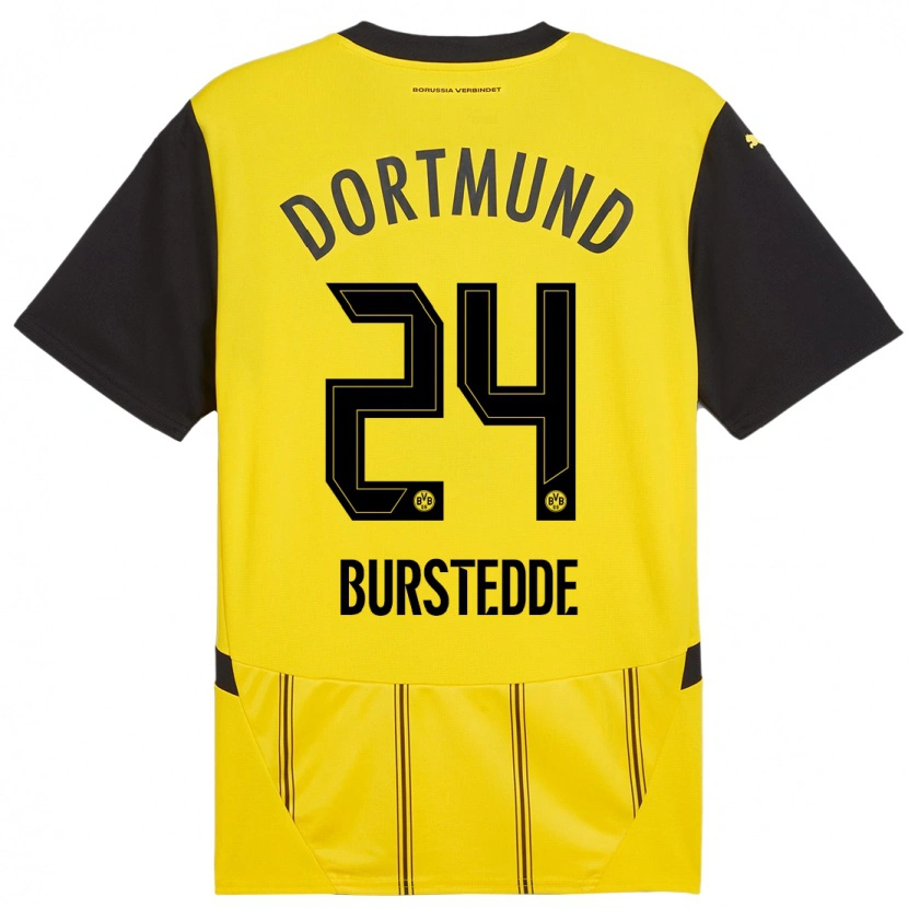 Danxen Herren Joshua Burstedde #24 Gelb Schwarz Heimtrikot Trikot 2024/25 T-Shirt