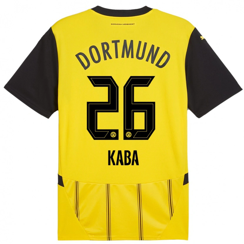 Danxen Herren Mussa Kaba #26 Gelb Schwarz Heimtrikot Trikot 2024/25 T-Shirt