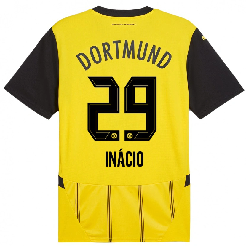 Danxen Herren Samuele Inácio #29 Gelb Schwarz Heimtrikot Trikot 2024/25 T-Shirt
