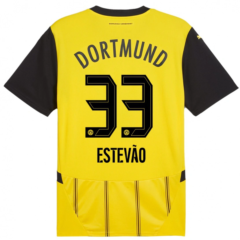 Danxen Herren Tiago Estêvão #33 Gelb Schwarz Heimtrikot Trikot 2024/25 T-Shirt
