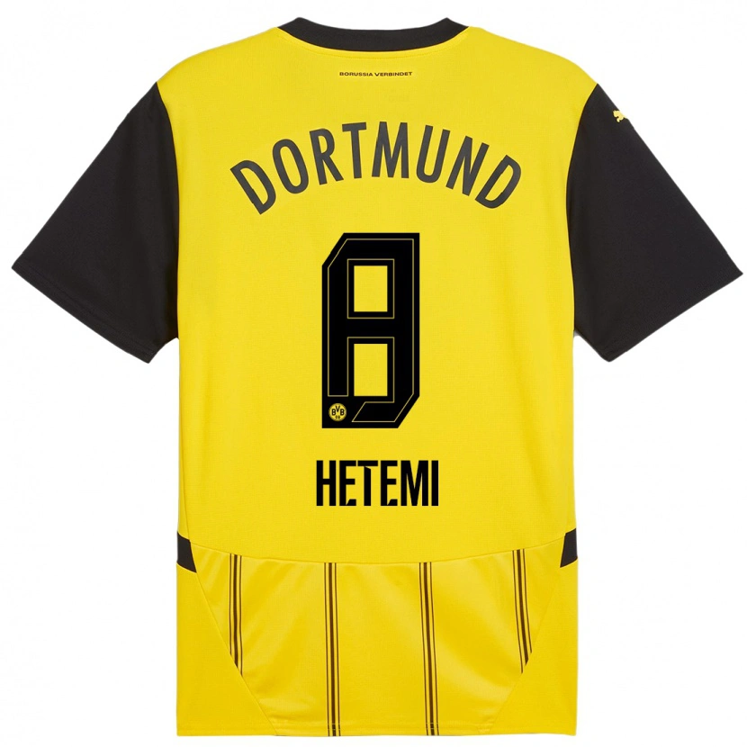 Danxen Herren Rilind Hetemi #8 Gelb Schwarz Heimtrikot Trikot 2024/25 T-Shirt
