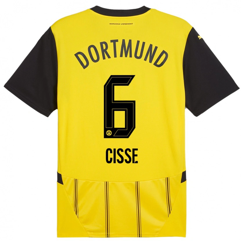 Danxen Herren Faroukou Cisse #6 Gelb Schwarz Heimtrikot Trikot 2024/25 T-Shirt