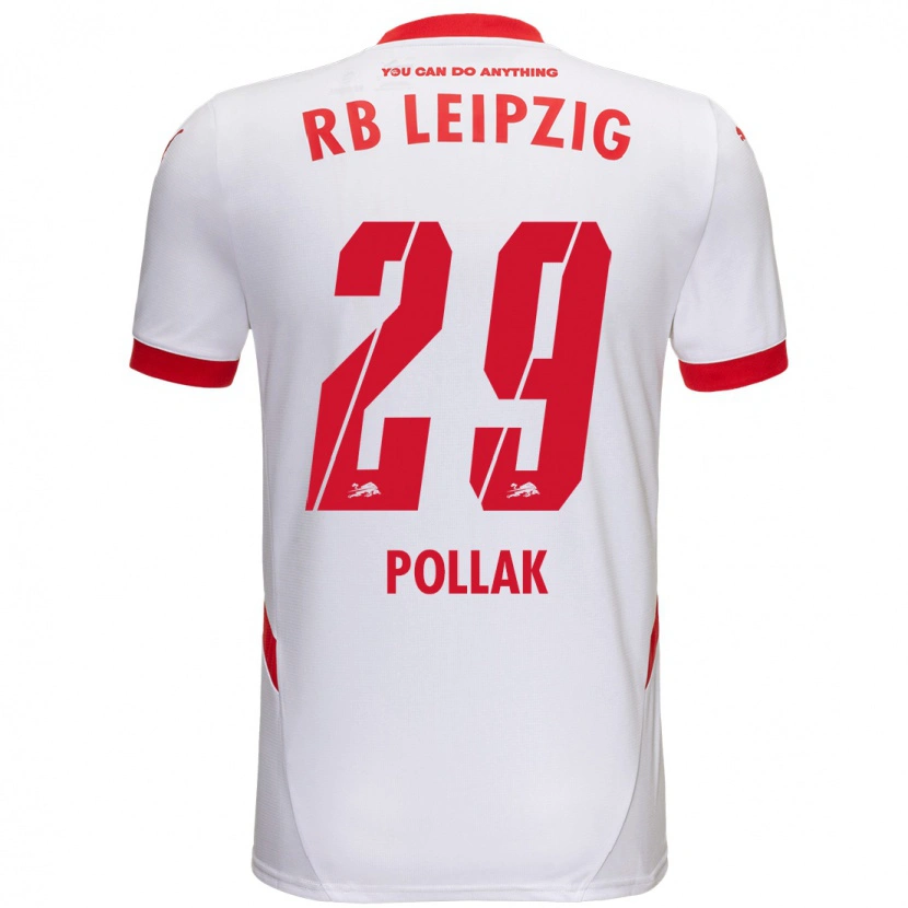 Danxen Herren Julia Pollak #29 Weiß Rot Heimtrikot Trikot 2024/25 T-Shirt