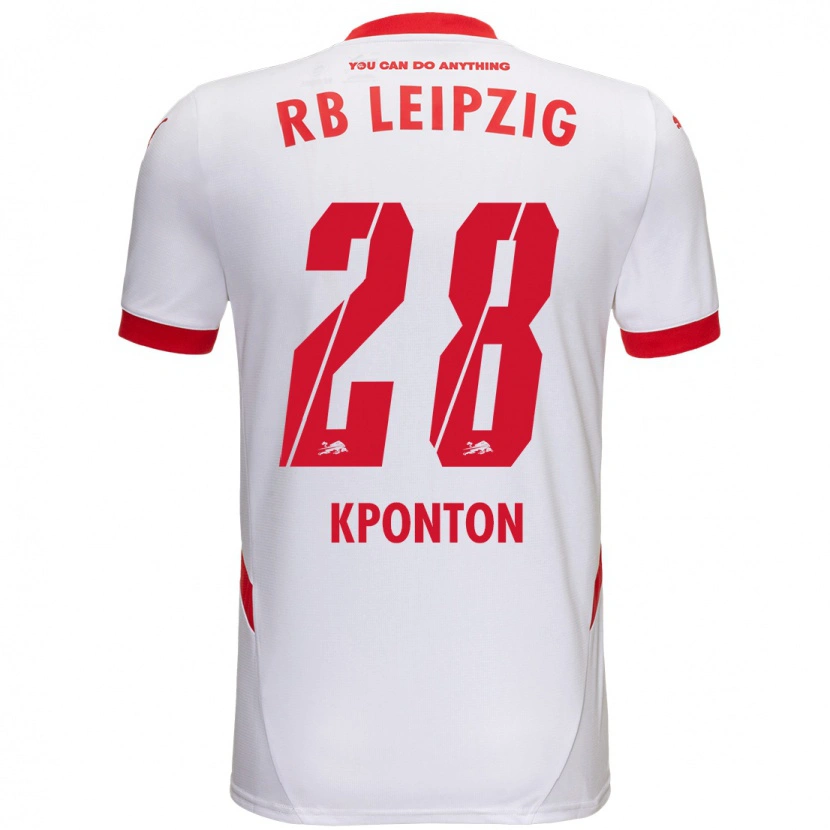 Danxen Herren Marwan Kponton #28 Weiß Rot Heimtrikot Trikot 2024/25 T-Shirt