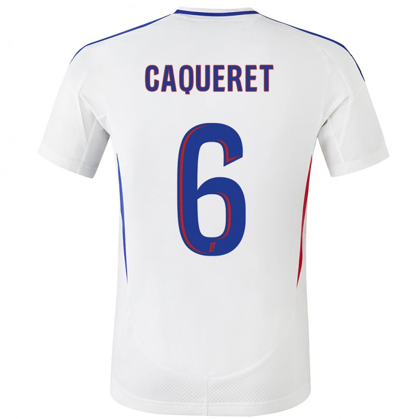 Danxen Herren Maxence Caqueret #6 Weiß Blau Heimtrikot Trikot 2024/25 T-Shirt