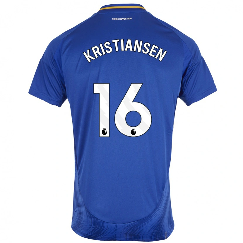 Danxen Herren Victor Kristiansen #16 Blau Weiß Heimtrikot Trikot 2024/25 T-Shirt