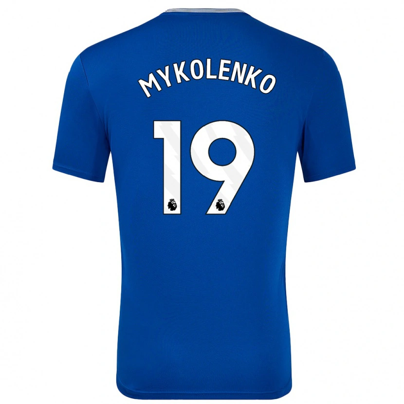 Danxen Herren Vitaliy Mykolenko #19 Blau Mit Heimtrikot Trikot 2024/25 T-Shirt
