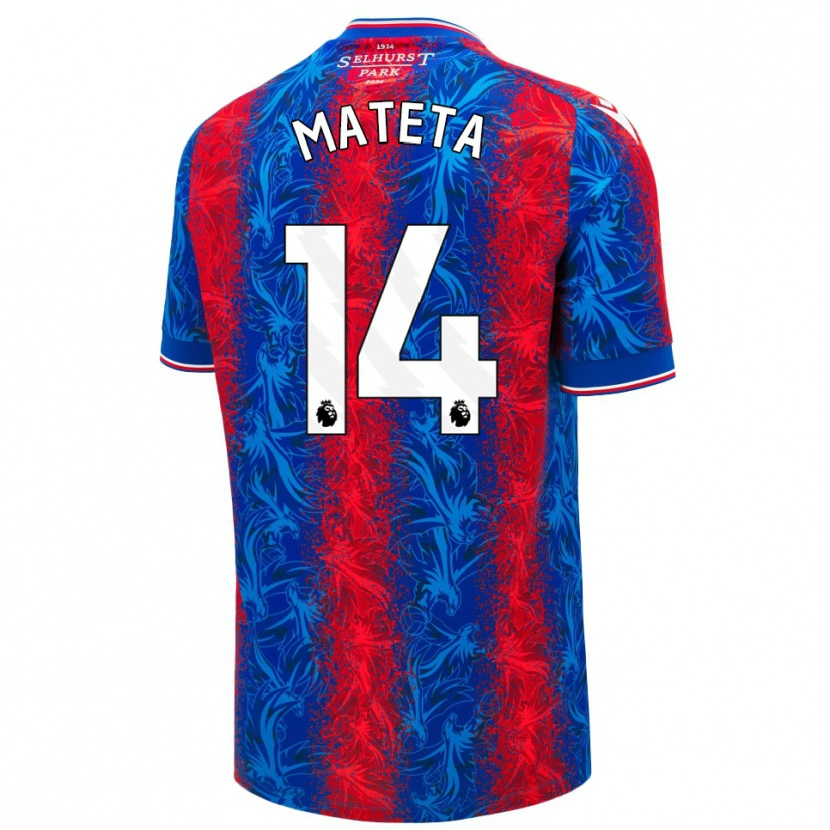 Danxen Herren Jean-Philippe Mateta #14 Rot Blauen Streifen Heimtrikot Trikot 2024/25 T-Shirt
