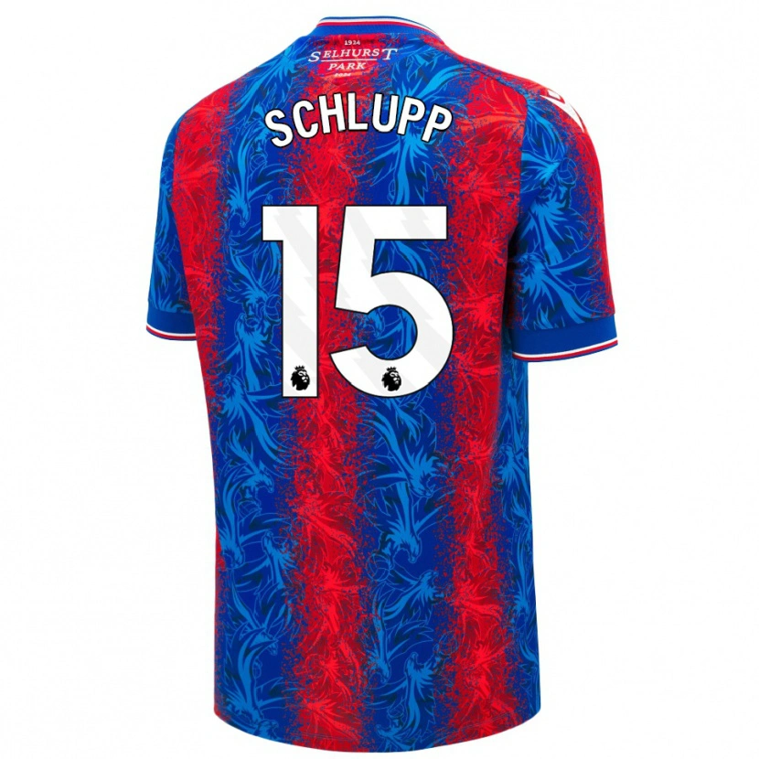 Danxen Herren Jeffrey Schlupp #15 Rot Blauen Streifen Heimtrikot Trikot 2024/25 T-Shirt