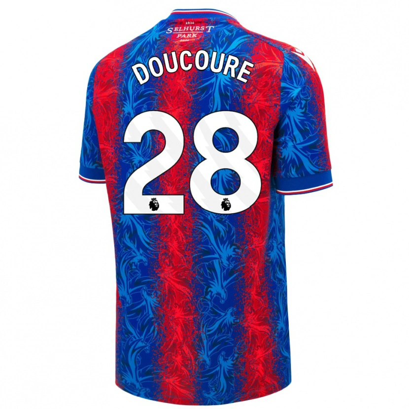 Danxen Herren Cheick Doucouré #28 Rot Blauen Streifen Heimtrikot Trikot 2024/25 T-Shirt
