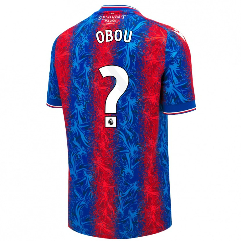 Danxen Herren David Obou #0 Rot Blauen Streifen Heimtrikot Trikot 2024/25 T-Shirt