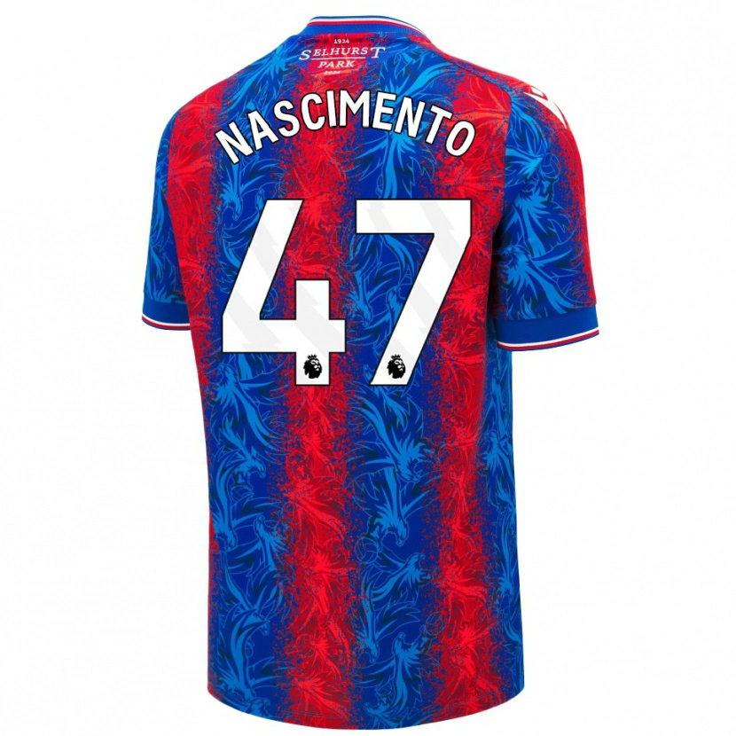 Danxen Herren Adler Nascimento #47 Rot Blauen Streifen Heimtrikot Trikot 2024/25 T-Shirt
