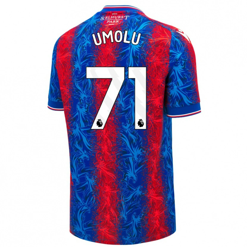 Danxen Herren Jemiah Umolu #71 Rot Blauen Streifen Heimtrikot Trikot 2024/25 T-Shirt