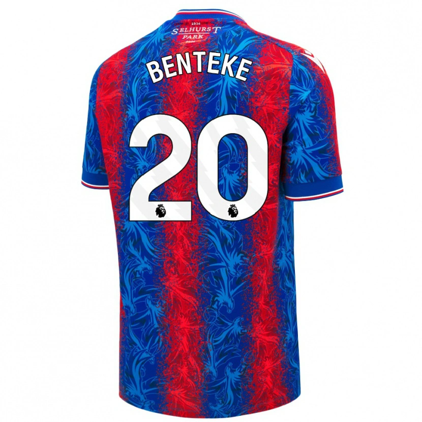 Danxen Herren Christian Benteke #20 Rot Blauen Streifen Heimtrikot Trikot 2024/25 T-Shirt