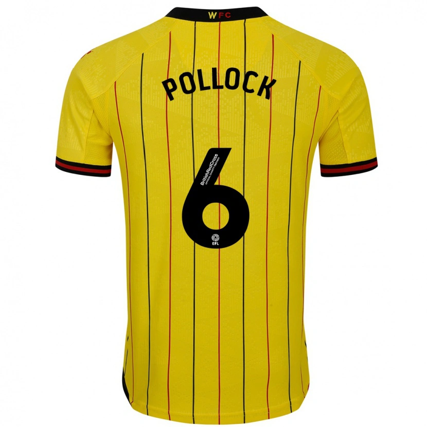 Danxen Herren Mattie Pollock #6 Gelb Schwarz Heimtrikot Trikot 2024/25 T-Shirt