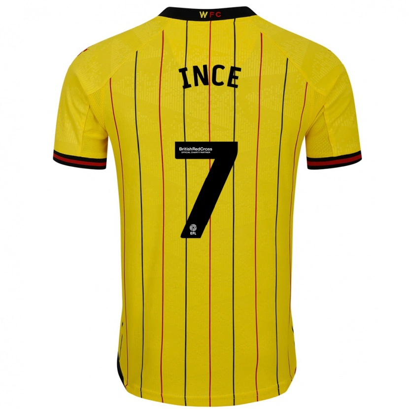 Danxen Herren Tom Ince #7 Gelb Schwarz Heimtrikot Trikot 2024/25 T-Shirt