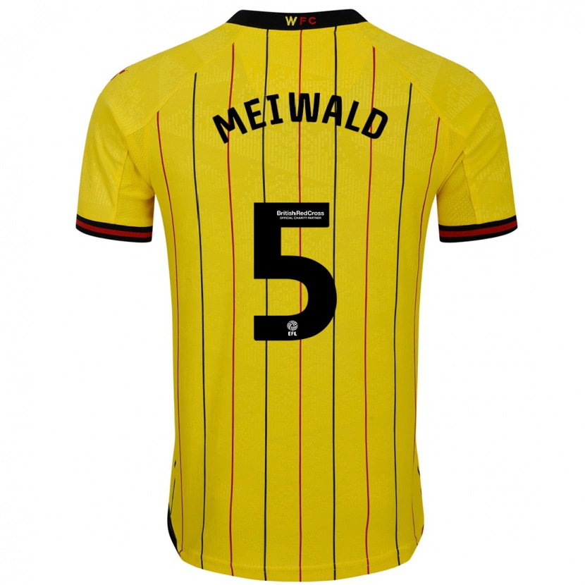 Danxen Herren Anne Meiwald #5 Gelb Schwarz Heimtrikot Trikot 2024/25 T-Shirt