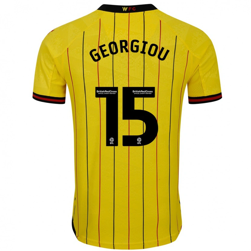 Danxen Herren Andria Georgiou #15 Gelb Schwarz Heimtrikot Trikot 2024/25 T-Shirt