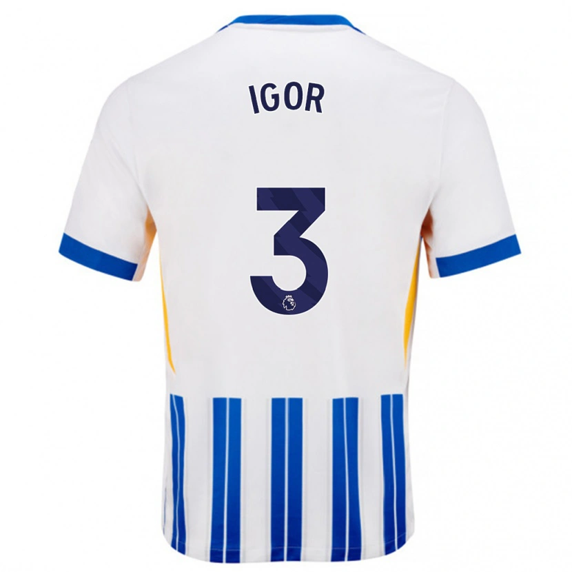 Danxen Herren Igor #3 Weiß Blaue Nadelstreifen Heimtrikot Trikot 2024/25 T-Shirt