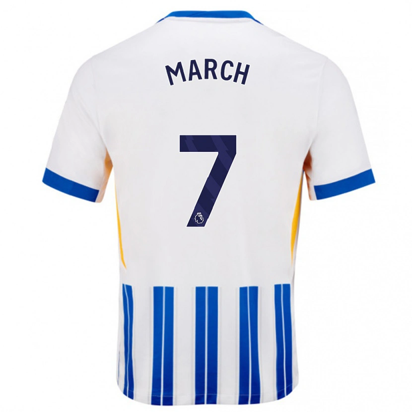 Danxen Herren Solly March #7 Weiß Blaue Nadelstreifen Heimtrikot Trikot 2024/25 T-Shirt