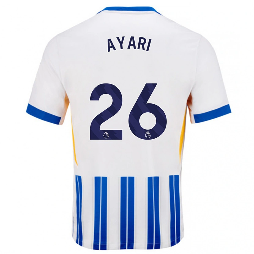 Danxen Herren Yasin Ayari #26 Weiß Blaue Nadelstreifen Heimtrikot Trikot 2024/25 T-Shirt