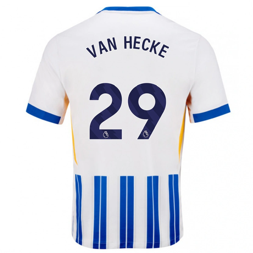 Danxen Herren Jan Paul Van Hecke #29 Weiß Blaue Nadelstreifen Heimtrikot Trikot 2024/25 T-Shirt