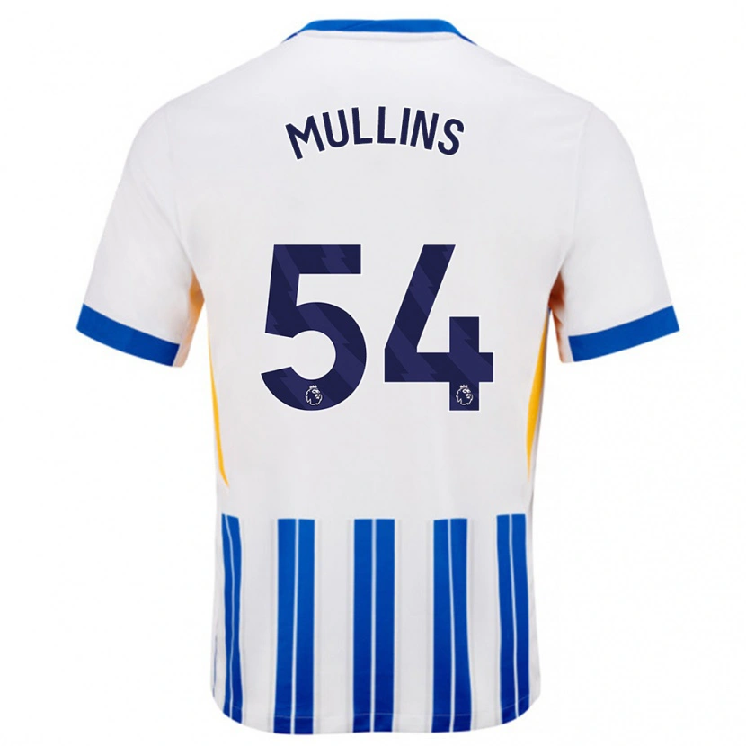 Danxen Herren Jamie Mullins #54 Weiß Blaue Nadelstreifen Heimtrikot Trikot 2024/25 T-Shirt