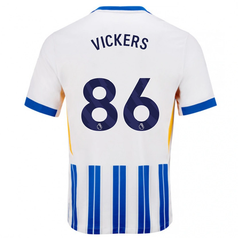 Danxen Herren Jacob Vickers #86 Weiß Blaue Nadelstreifen Heimtrikot Trikot 2024/25 T-Shirt