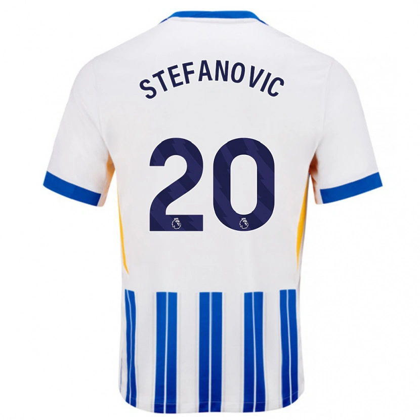 Danxen Herren Dejana Stefanović #20 Weiß Blaue Nadelstreifen Heimtrikot Trikot 2024/25 T-Shirt