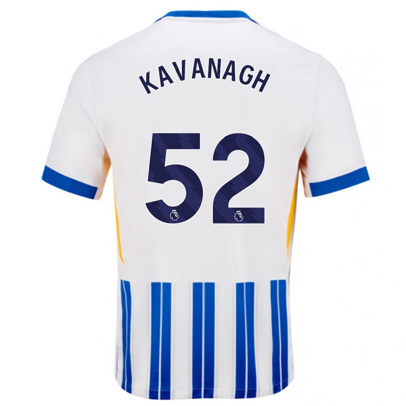 Danxen Herren Leigh Kavanagh #52 Weiß Blaue Nadelstreifen Heimtrikot Trikot 2024/25 T-Shirt