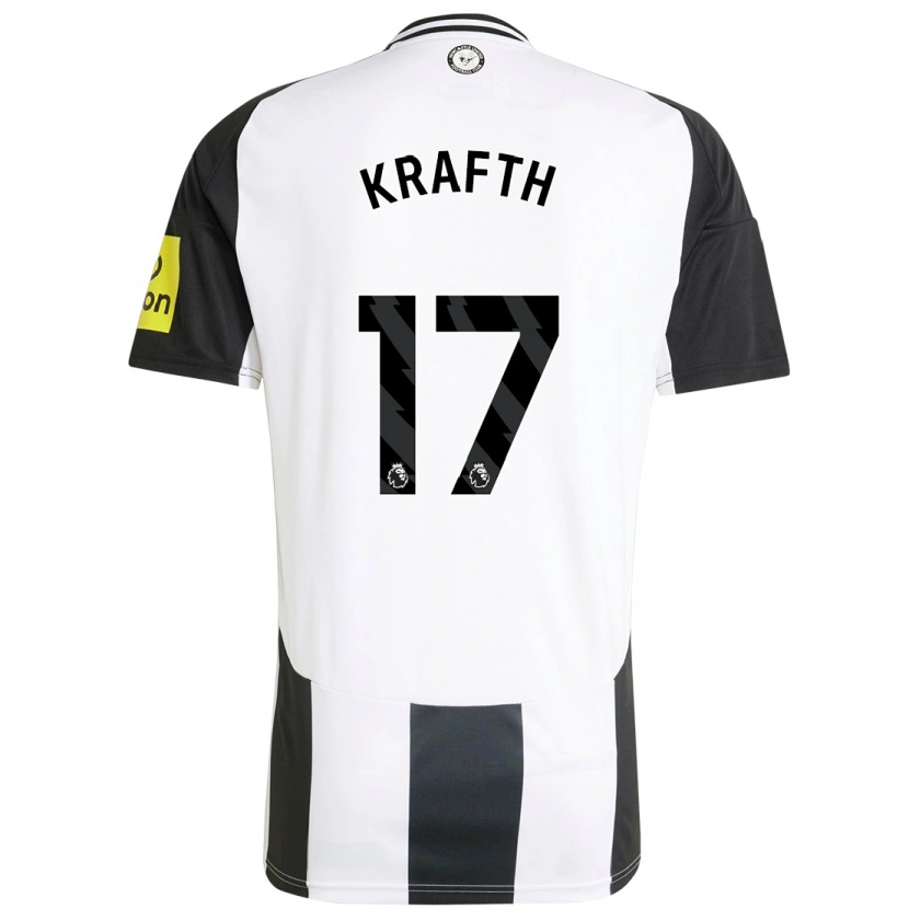 Danxen Herren Emil Krafth #17 Weiß Schwarz Heimtrikot Trikot 2024/25 T-Shirt