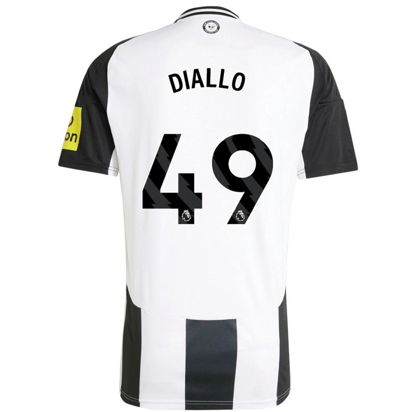 Danxen Herren Amadou Diallo #49 Weiß Schwarz Heimtrikot Trikot 2024/25 T-Shirt