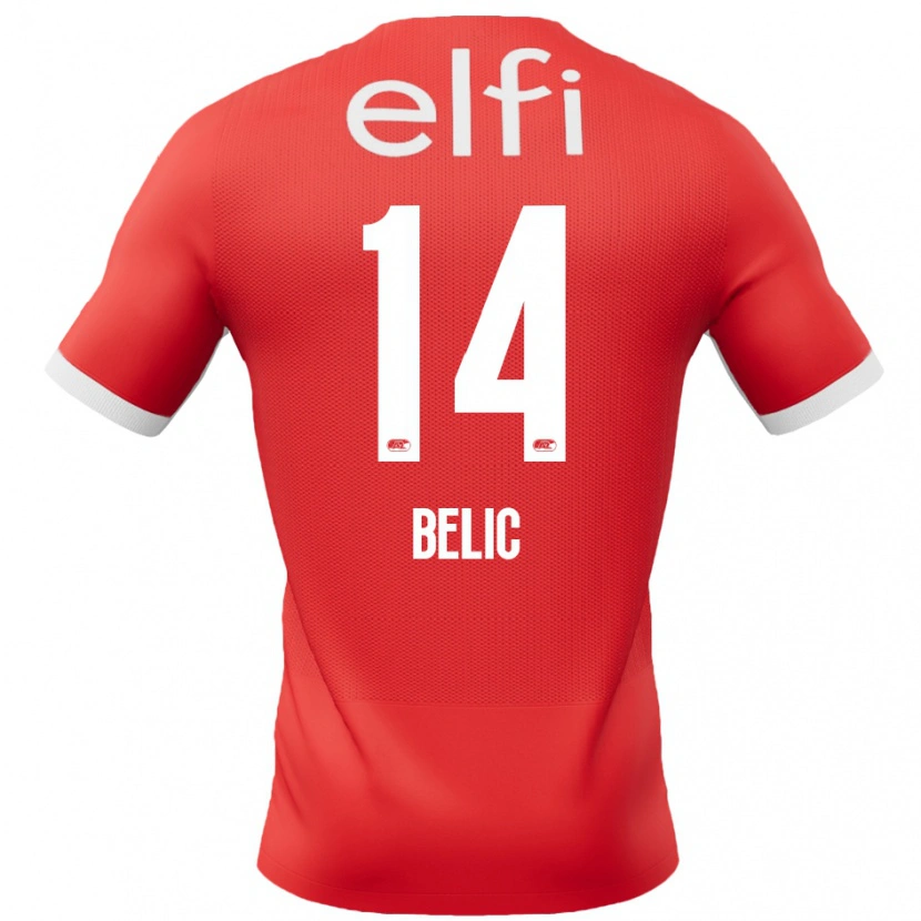 Danxen Herren Kristijan Belic #14 Rot Weiß Heimtrikot Trikot 2024/25 T-Shirt