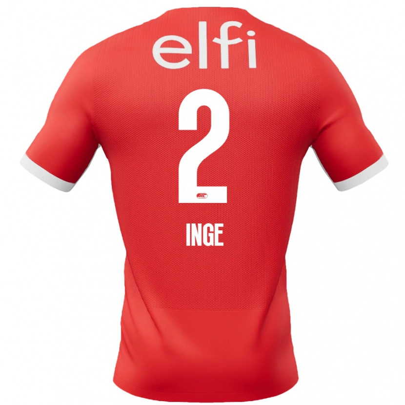 Danxen Herren Kiani Inge #2 Rot Weiß Heimtrikot Trikot 2024/25 T-Shirt