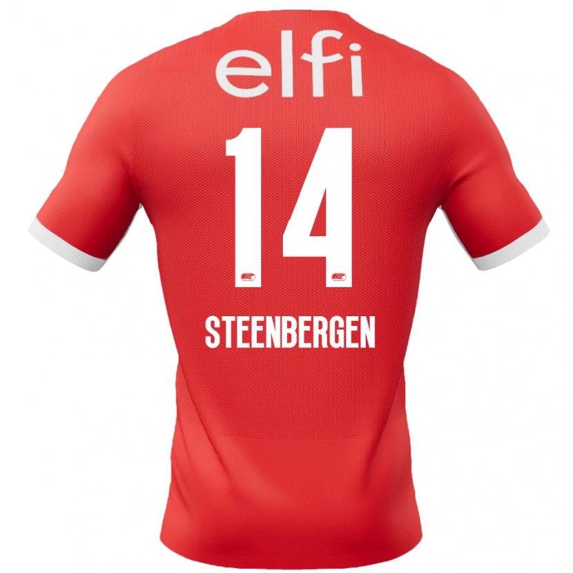 Danxen Herren Thom Steenbergen #14 Rot Weiß Heimtrikot Trikot 2024/25 T-Shirt