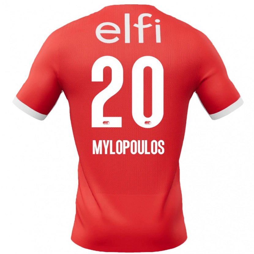 Danxen Herren Marios Mylopoulos #20 Rot Weiß Heimtrikot Trikot 2024/25 T-Shirt
