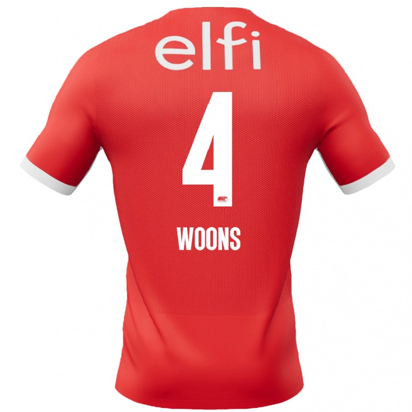 Danxen Herren Karlijn Woons #4 Rot Weiß Heimtrikot Trikot 2024/25 T-Shirt