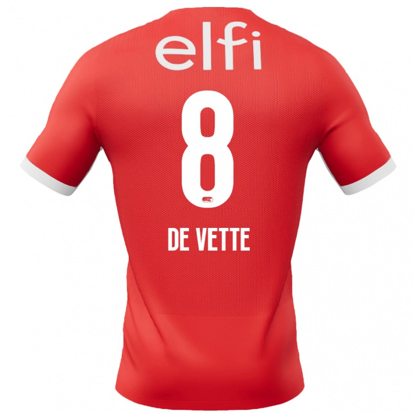 Danxen Herren Manique De Vette #8 Rot Weiß Heimtrikot Trikot 2024/25 T-Shirt