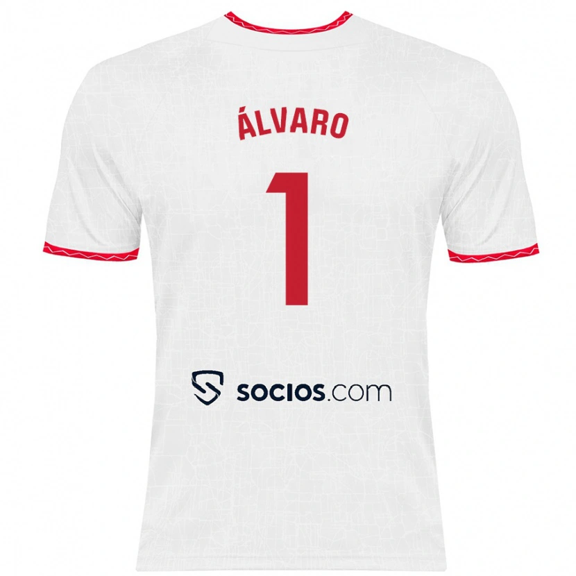 Danxen Herren Álvaro Fernández #1 Weiß Rot Heimtrikot Trikot 2024/25 T-Shirt
