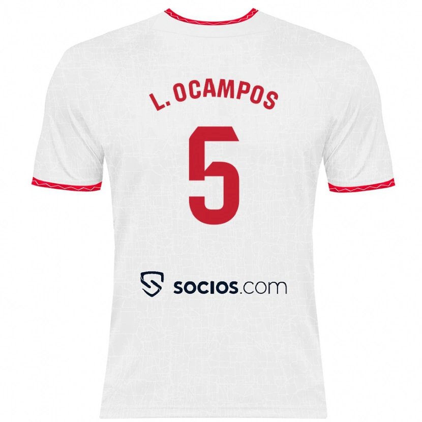 Danxen Herren Lucas Ocampos #5 Weiß Rot Heimtrikot Trikot 2024/25 T-Shirt