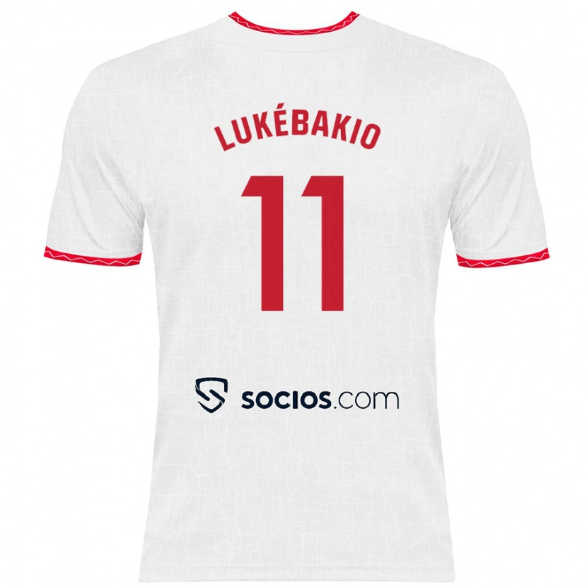 Danxen Herren Dodi Lukébakio #11 Weiß Rot Heimtrikot Trikot 2024/25 T-Shirt
