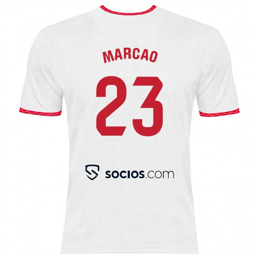 Danxen Herren Marcão #23 Weiß Rot Heimtrikot Trikot 2024/25 T-Shirt
