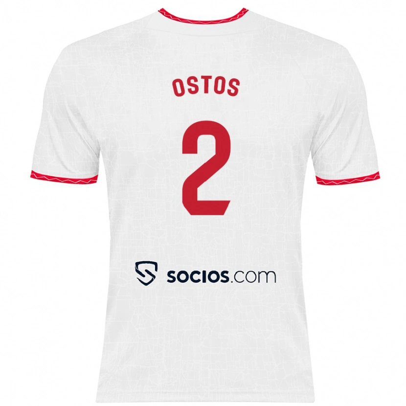 Danxen Herren Fran Ostos #2 Weiß Rot Heimtrikot Trikot 2024/25 T-Shirt