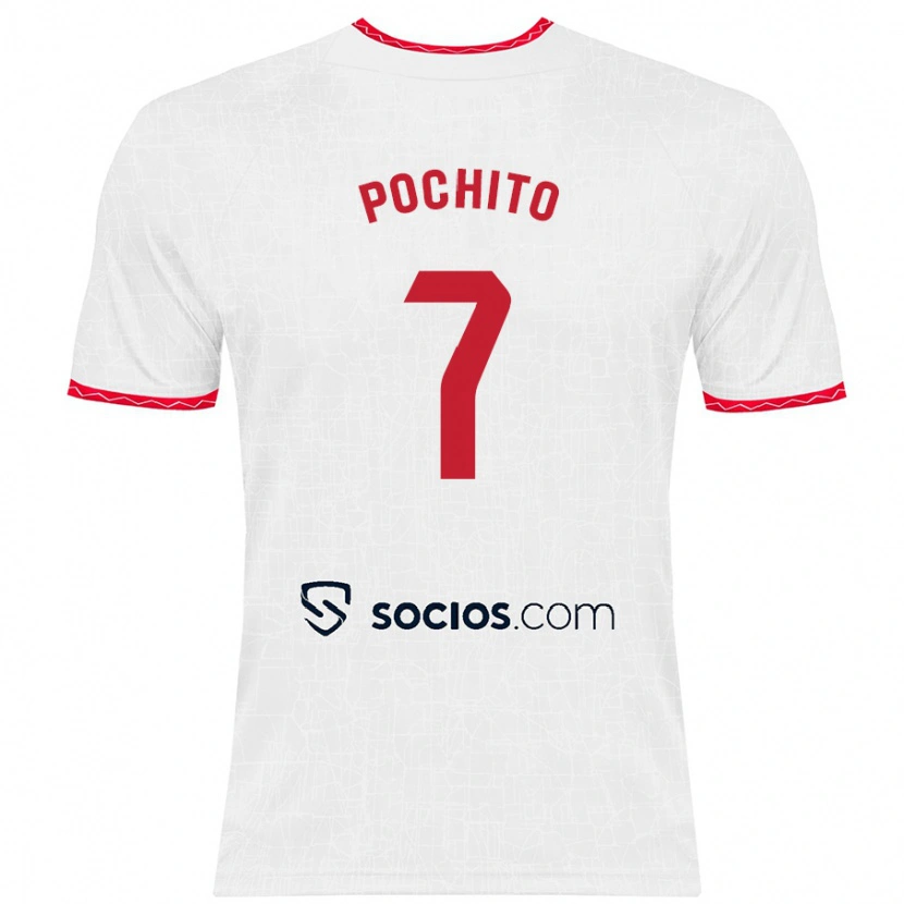 Danxen Herren Pochito #7 Weiß Rot Heimtrikot Trikot 2024/25 T-Shirt