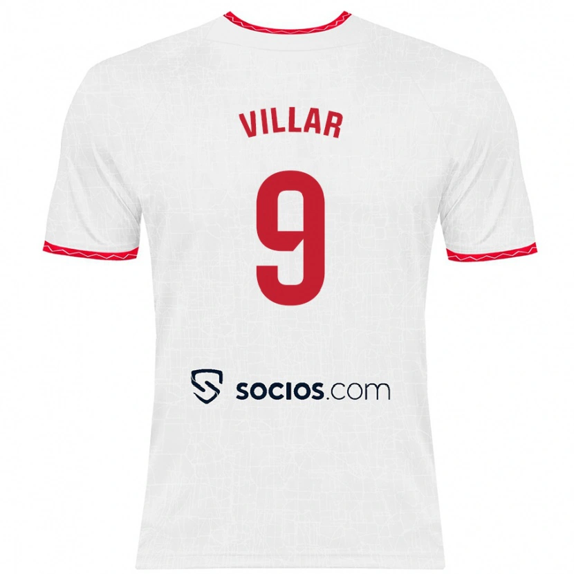 Danxen Herren Iker Villar #9 Weiß Rot Heimtrikot Trikot 2024/25 T-Shirt