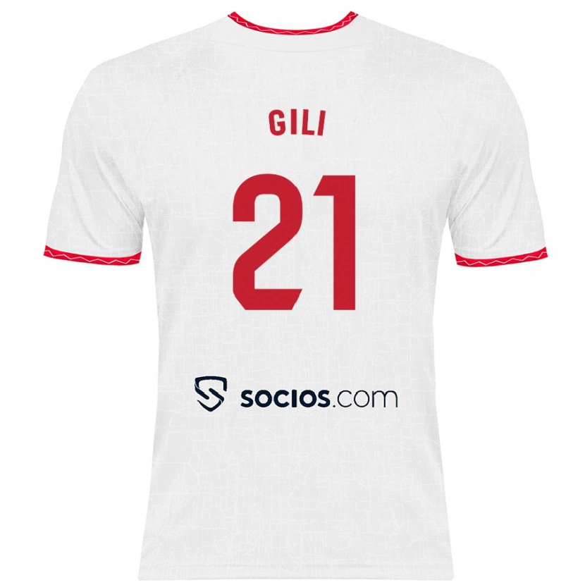 Danxen Herren Gemma Gili #21 Weiß Rot Heimtrikot Trikot 2024/25 T-Shirt