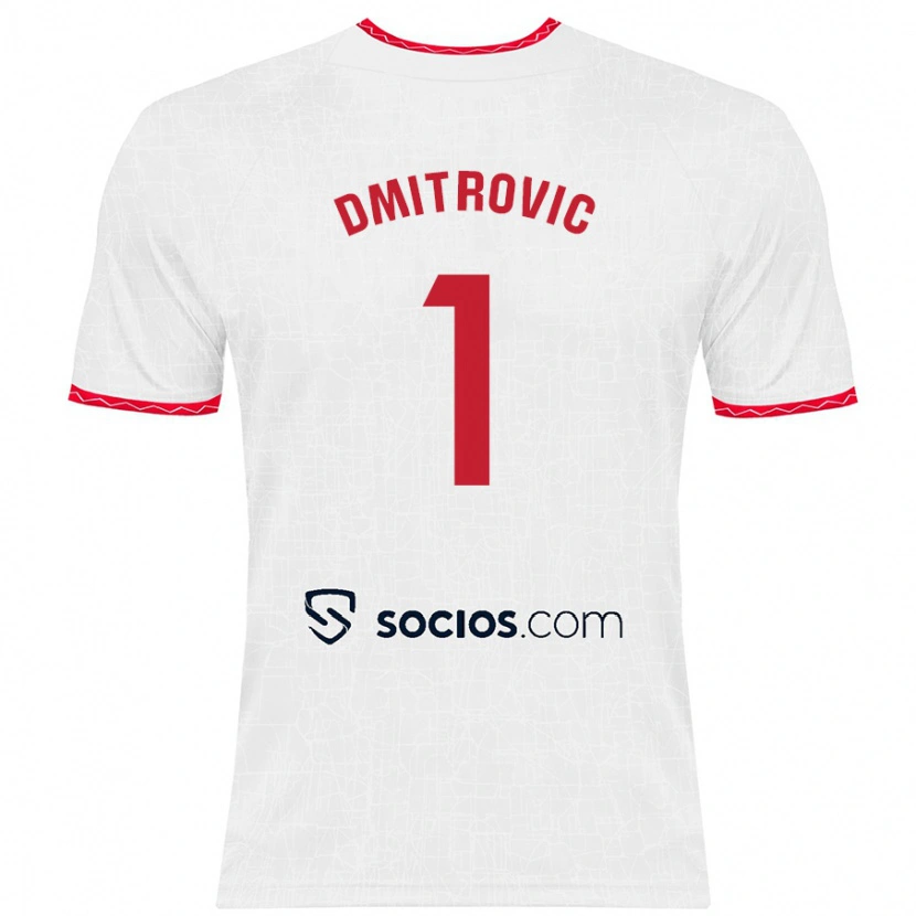Danxen Herren Marko Dmitrović #1 Weiß Rot Heimtrikot Trikot 2024/25 T-Shirt